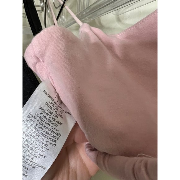 Nia Bra Womens XS Pink Barely There Bralette Stretch Spaghetti Straps Bandeau - Picture 5 of 6